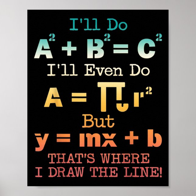 Póster Graciosas citas de matemáticas del Chiste de Maest (Frente)