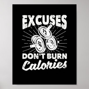 Póster Graciosas excusas para ejercicios de motivación en