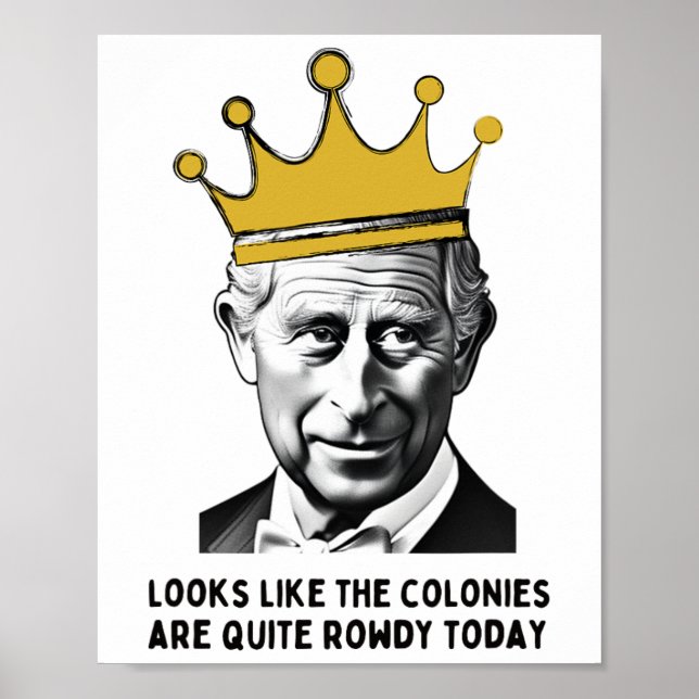 Póster Gracioso 4 De Julio Día De La Independencia Rey Ch (Frente)