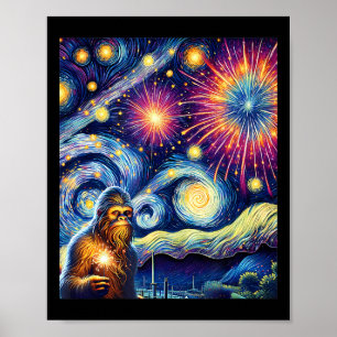 Póster Gracioso 4 De Julio Fuegos Artificiales Noches De 