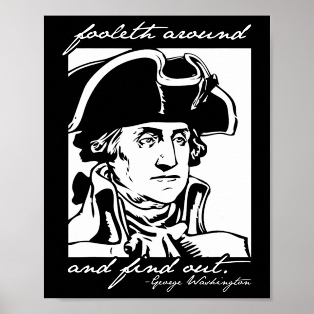 Póster Gracioso 4 De Julio George Washington Foole (Frente)