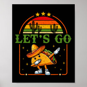 Póster Gracioso 4 De Julio Patriótico Dabbing Taco Meme L