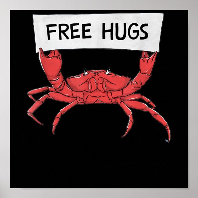 Póster Gracioso Abrazo Gratis Lobster de langostinos cama (Frente)