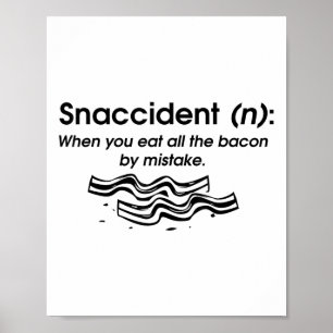 Póster Gracioso accidente de Bacon Art Para Niños Hombres