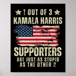 Póster Gracioso anti Kamala Harris Estúpido Chiste Bander
