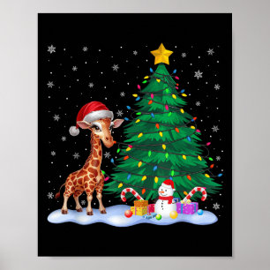 Póster Gracioso árbol de navidad alumbra a Cristo Gorra r
