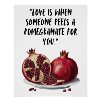 Póster Gracioso Arte Parlamentario Pomegranado, Amor Impr