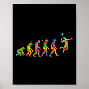 Póster Gracioso Badminton Coloroso Para Hombres Mujeres B