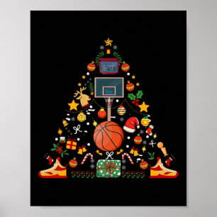 Póster Gracioso Ball Hoop Árbol de Navidad Merry Xm