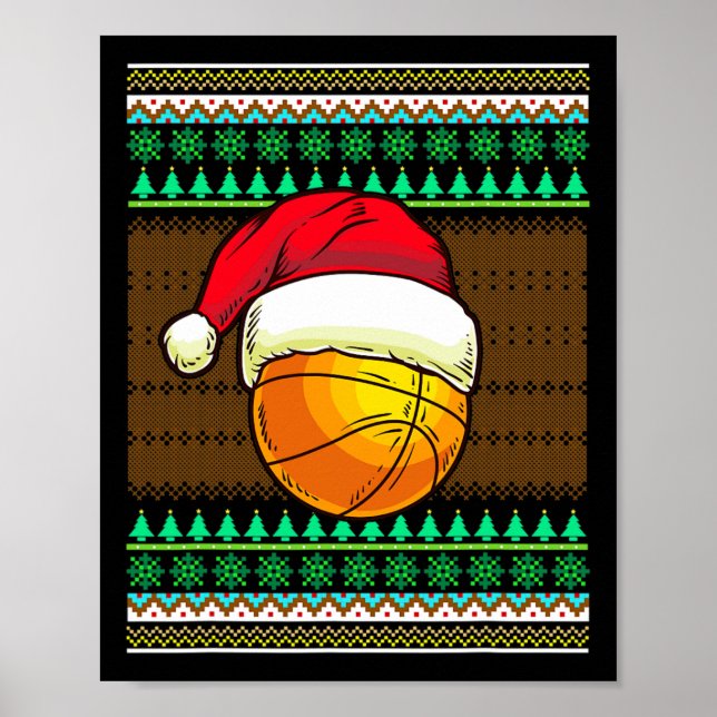 Póster Gracioso Baloncesto Para Los Hombres Diseñan Fea C (Frente)