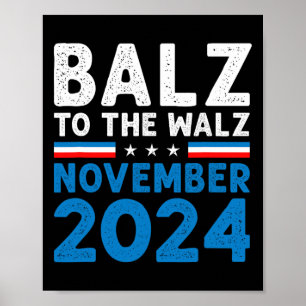 Póster Gracioso Balz Para El Walz Kamala Harris Tim Walz