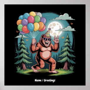 Póster Gracioso Bash Balloons de la fiesta de cumpleaños