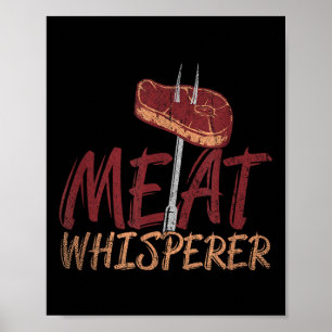 Póster Gracioso Bbq Ahumado Carne Gift Idea Barbacoa