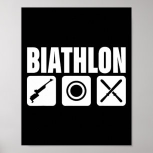 Póster Gracioso Biatleta Bíatlón Destino Deportivo Dispar