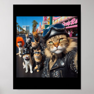 Póster Gracioso Biker Gats Gangster Gats Street Motorcycl