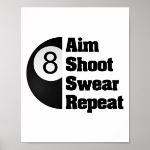 Póster Gracioso Billiards 8 ll Pool Player Gift