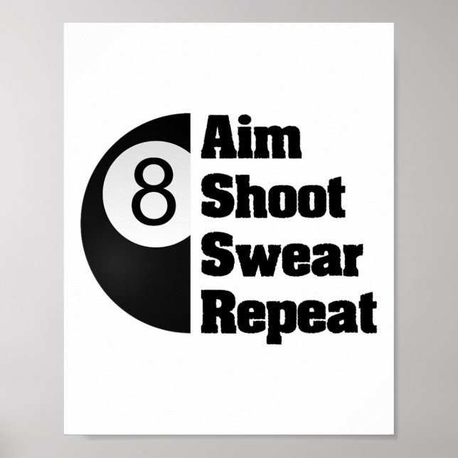 Póster Gracioso Billiards 8 ll Pool Player Gift (Frente)