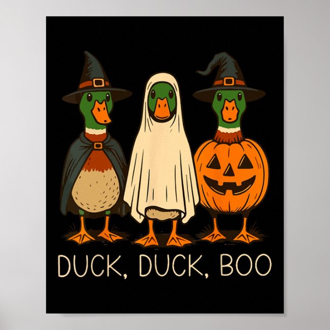 Póster Gracioso bobo de pato negro espeluznante fanático  (Frente)