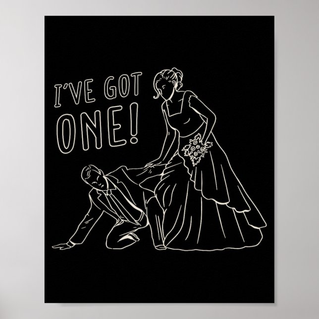 Póster Gracioso Boda Bride Y Groom Design (Frente)