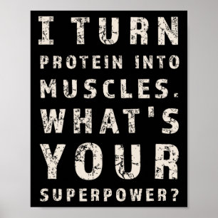 Póster Gracioso Bodybuilding Fitness Workout Ejercicio Tr