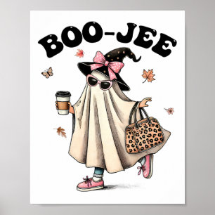 Póster Gracioso Boo Jee Ghost Halloween Boo Jee Ghost Spo