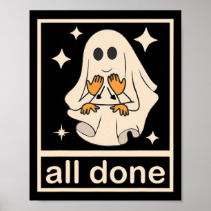 Póster Gracioso Boojee Ghost All Done Slp Speech Therapec