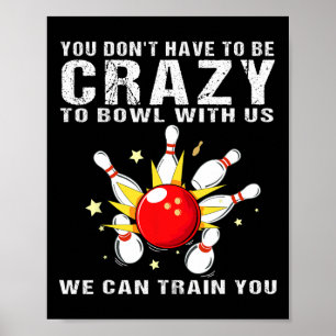 Póster Gracioso Bowling Para Mujeres Bowler Team Bowling 