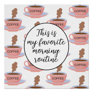 Póster Gracioso café matutino