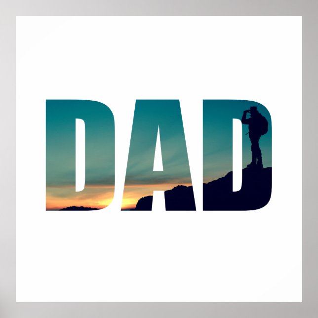 Póster Gracioso camping camper excursionista papá (Frente)