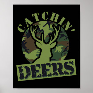 Póster Gracioso Catchin' Deers