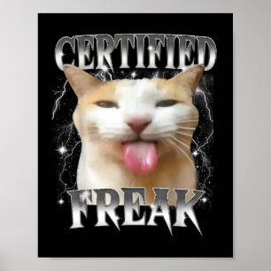 Póster Gracioso Cemento Freak Certificado de Comer Cement