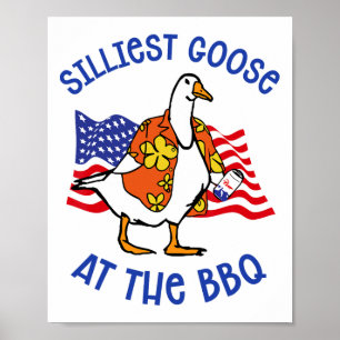 Póster Gracioso Cerdo En El Animal Bbq Goose 4 De J