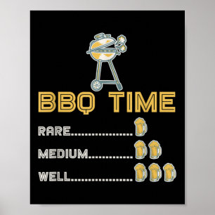 Póster Gracioso Chef De Barbacoa Ahumado Cerveza Bebida R