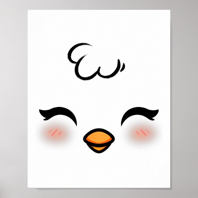 Póster Gracioso Chick de Pascua disfrazado Halloween Niño (Frente)