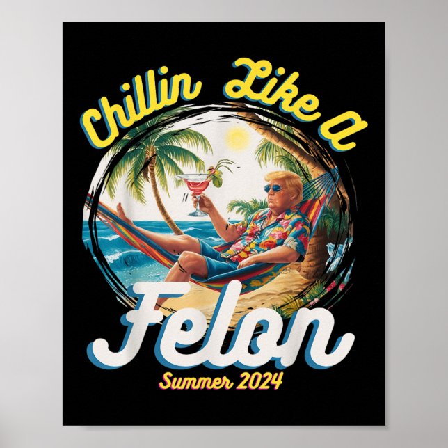 Póster Gracioso Chillin Como Un Verano Felon 2024 2024 Tr (Frente)