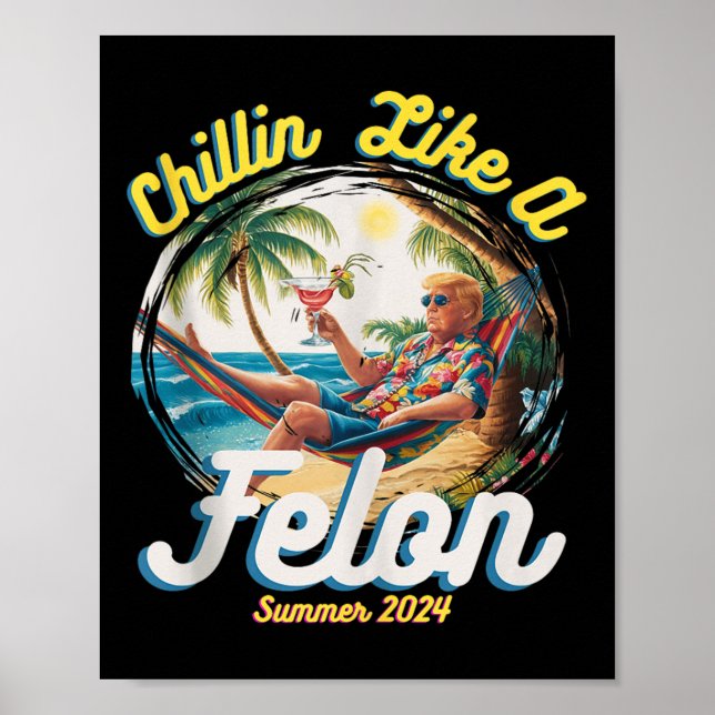 Póster Gracioso Chillin Como Un Verano Felon 2024 2024 Tr (Frente)