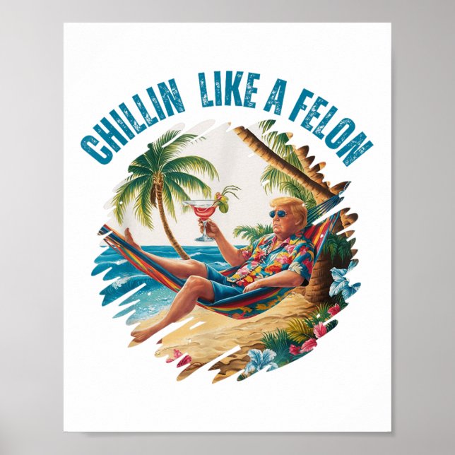 Póster Gracioso Chillin Como Un Verano Felon 2024 2024 Tr (Frente)