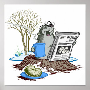 Póster Gracioso Chillin' Out Groundhog