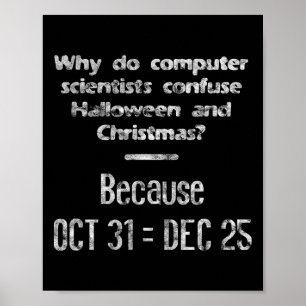 Póster Gracioso científico de computación Navidades de Ha