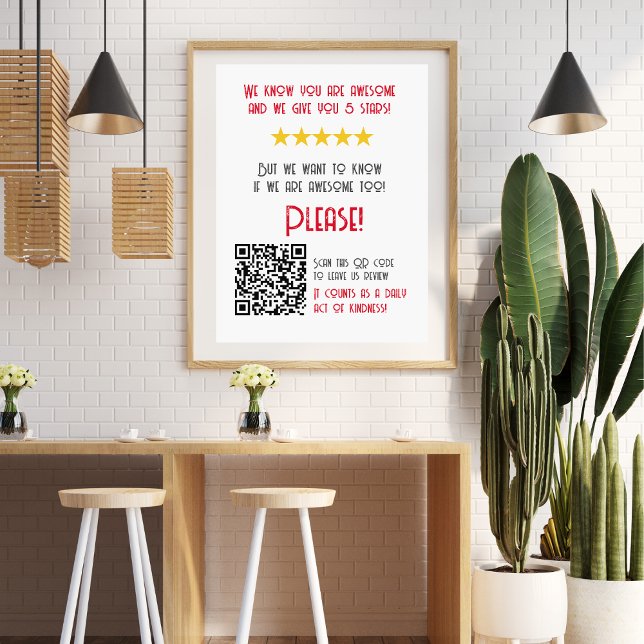Póster Gracioso código QR deja una revisión única y moder (Subido por el creador)