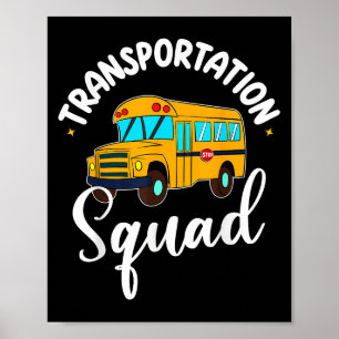 Póster Gracioso Conductor De Autobús Escolar De Vuelta Al