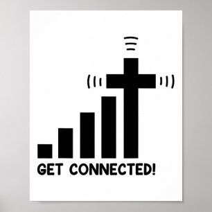 Póster Gracioso Conéctate Jesucristo Fe Cristiana I