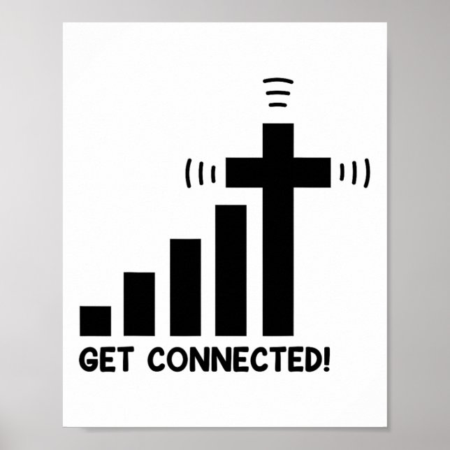 Póster Gracioso Conéctate Jesucristo Fe Cristiana I (Frente)
