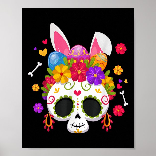 Póster Gracioso Conejo De Pascua De Azúcar Conejo De Oído (Frente)