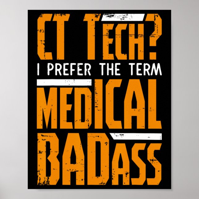 Póster Gracioso Ct Tech Radiology Ct Cat Scan - Médico Ma (Frente)