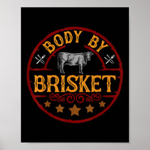Póster Gracioso Cuerpo De Brisket Barbeque Bbq Grilling M