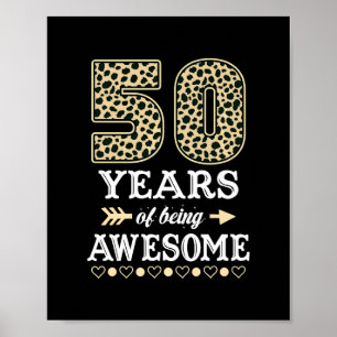 Póster Gracioso cumpleaños número 50 años, maravilloso sa