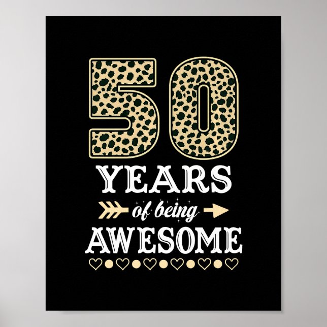 Póster Gracioso cumpleaños número 50 años, maravilloso sa (Frente)