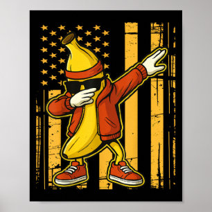 Póster Gracioso Dabbing Banana Guay Fruit Dab American Fl