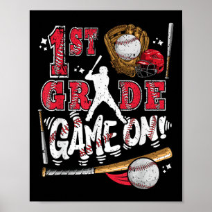 Póster Gracioso De Vuelta A La Escuela Juego De Béisbol D